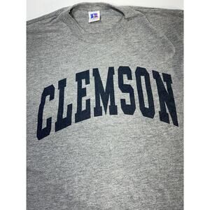 Russell Athletic Clemson University Tigers T Shirt College Grey Size S